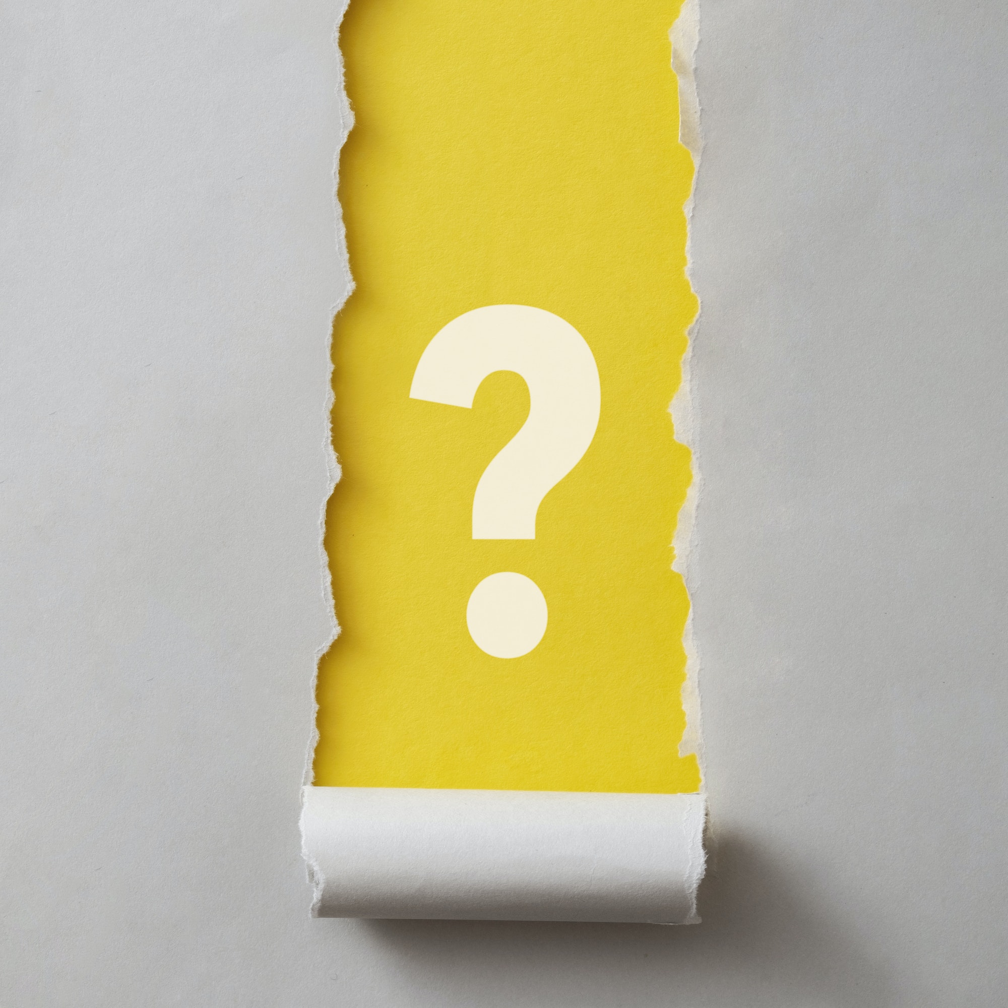 Colorful vivid yellow banner with question mark